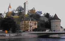 Luzern: Museggmauer mit Wachtturm, Luegislandturm, Männliturm,
Nölliturm; Foto © 2001 M. Jud